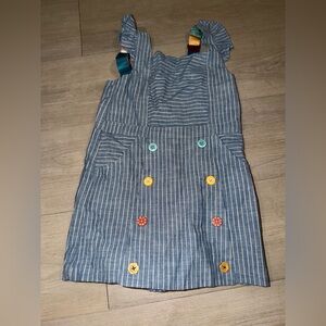 Matilda Jane Girls Chambray Romper With Colorful Buttons & Ruffle Straps